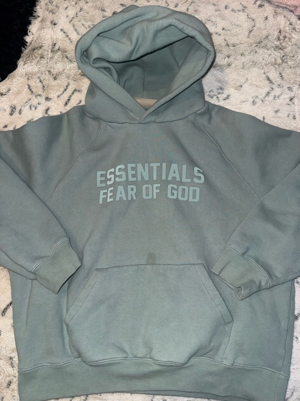 Essentials Fear of God Crewneck Hoodie in Sage - Picture 2 of 9